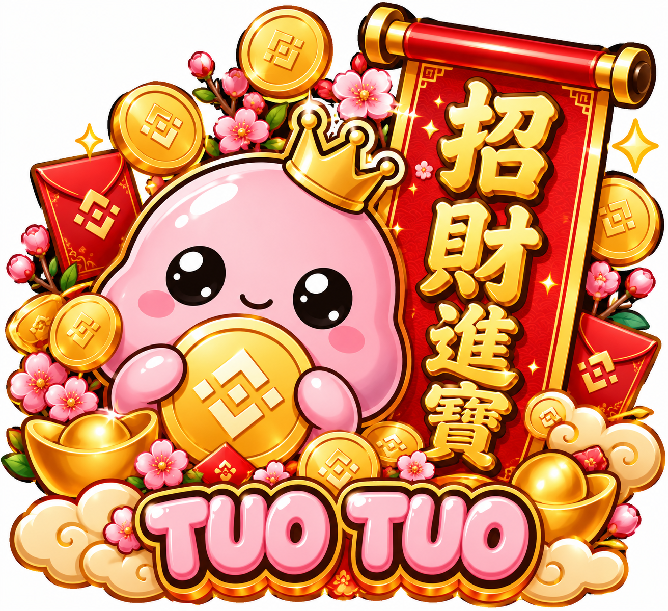 Lucky pink mascot sticker